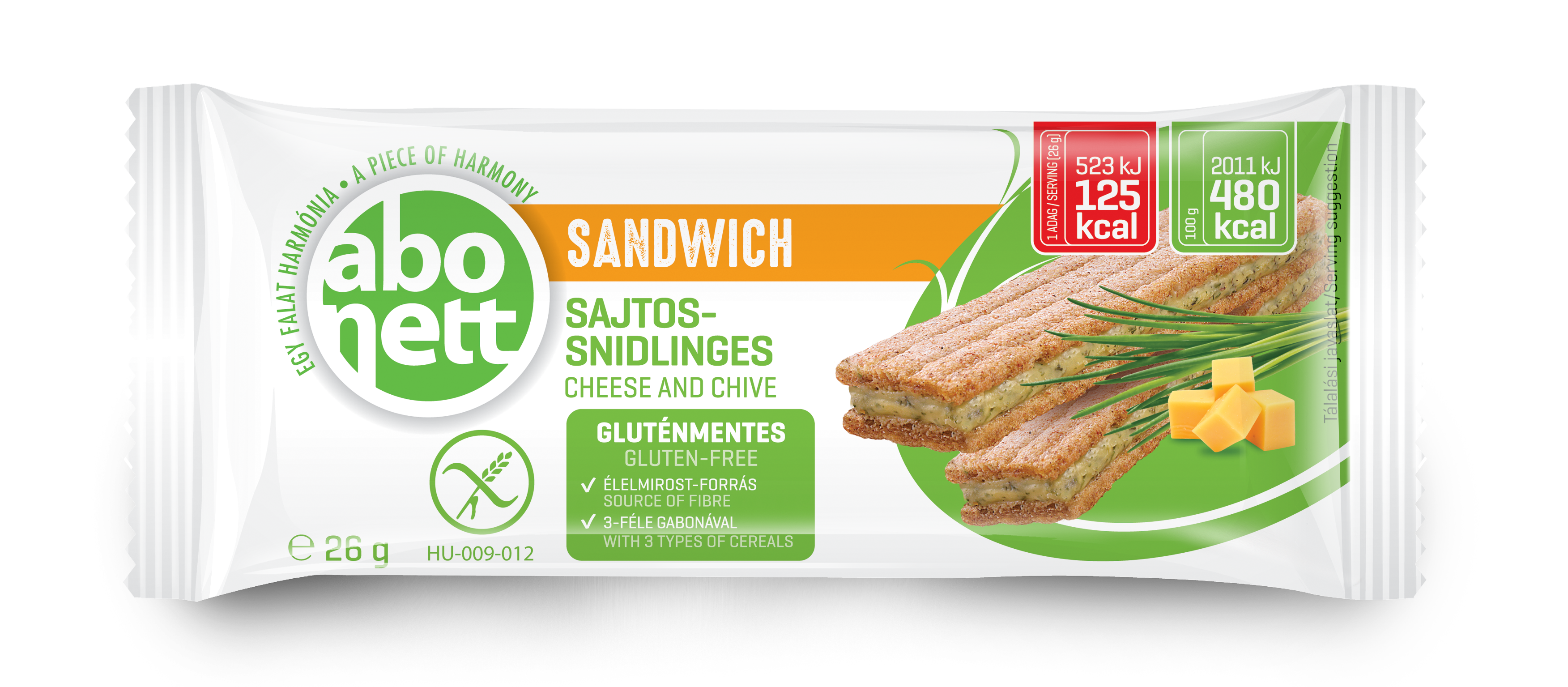 Abonett sendvič s príchuťou syra a pažítky 26 g