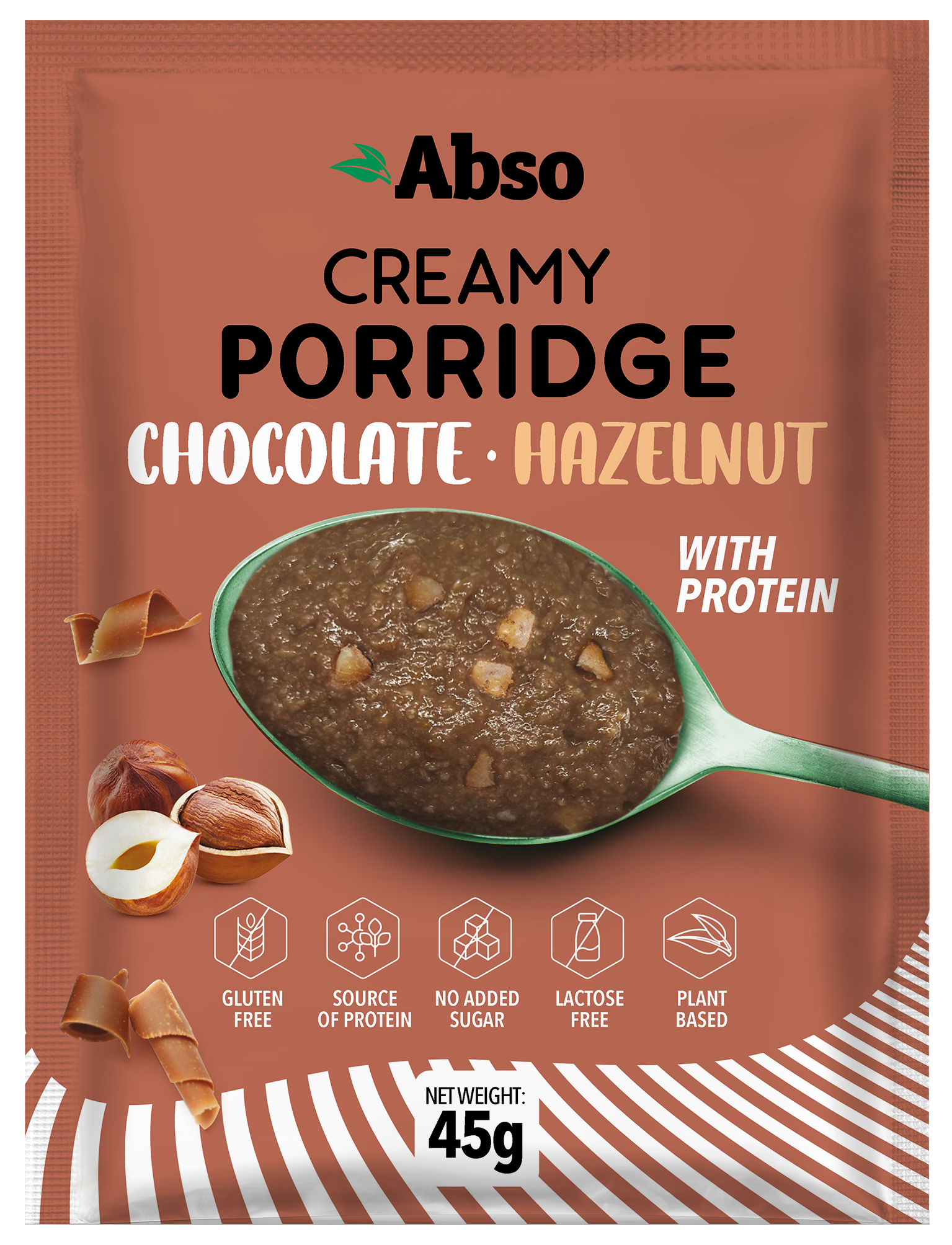 Absorice čokoládová príchuť krémová ryžová kaša s lieskovcami 45 g