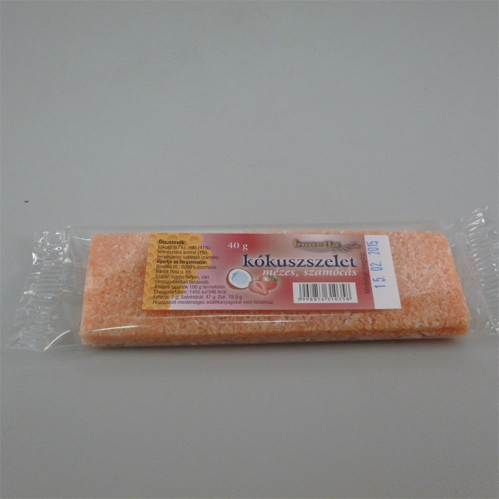 Bonetta kokosová tyčinka s medom a jahodami 40 g