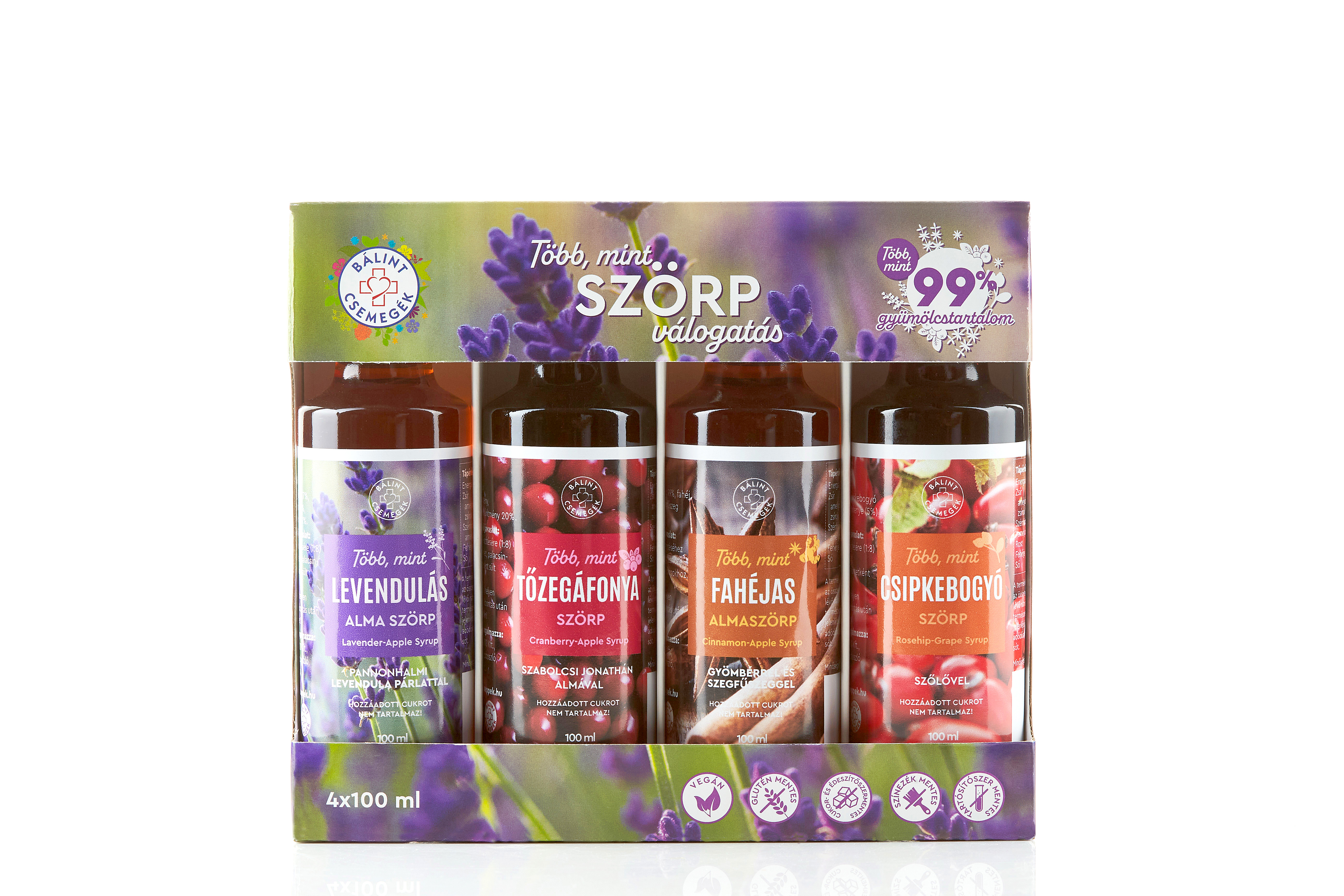 Bálint pochúťky viac než sirup výber - levandulový 4x100ml 400 ml