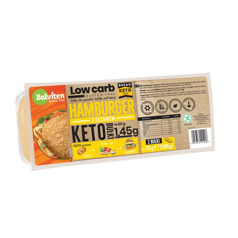 Balviten bezgluténový keto low carb hamburger buci 2x85g 170 g