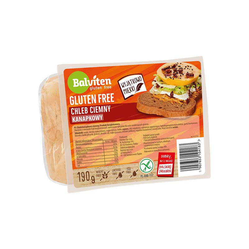 Balviten bezlepkový nakrájaný hnedý chlieb 190 g