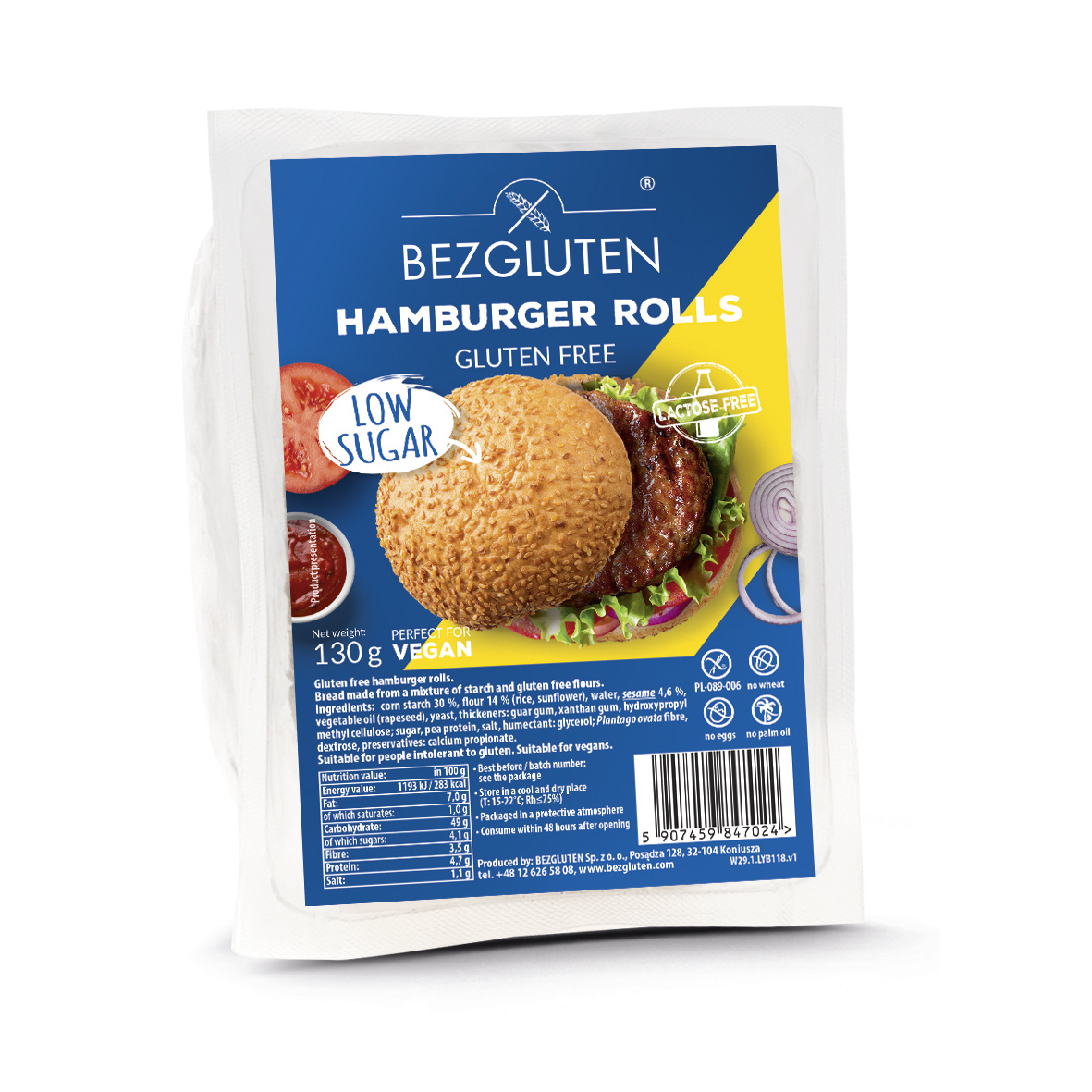 Bezgluten bezlepková hamburgerová žemľa 130 g