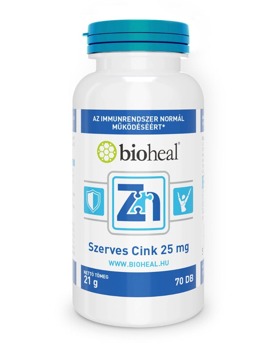 Bioheal organický zinok 25mg tablety 70 ks