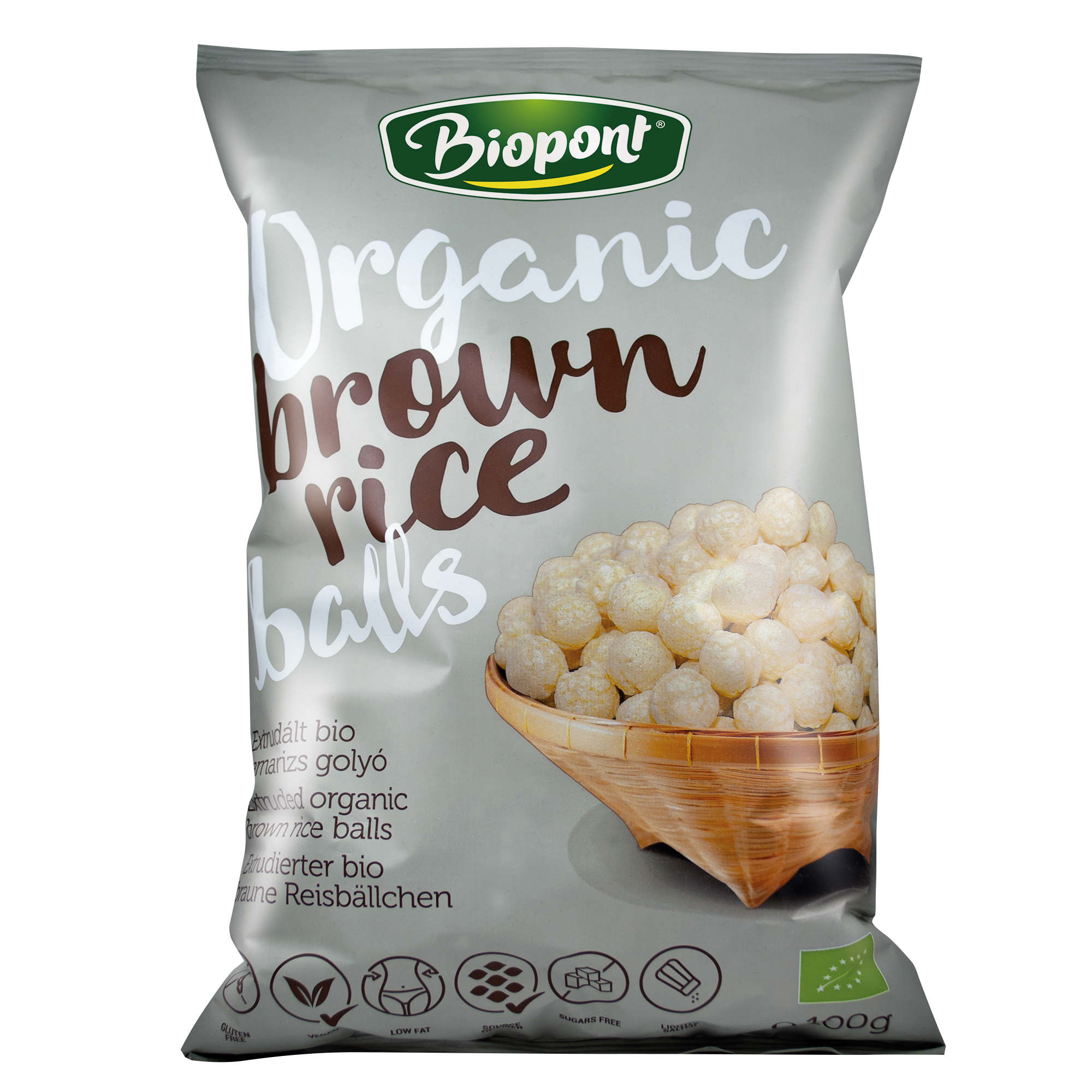 Biopont bio extrudované ryžové guličky jemne solené 100 g