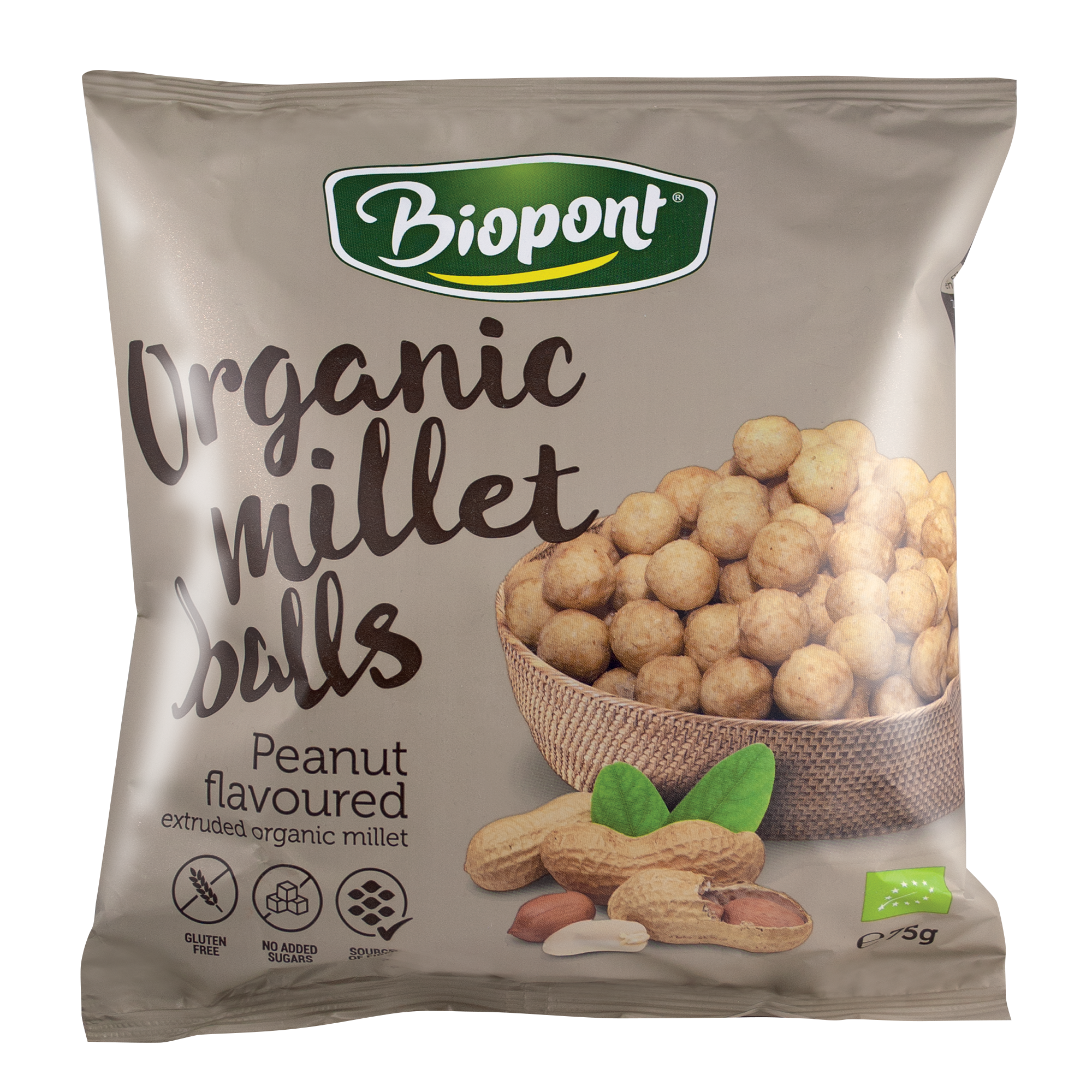 Biopont Bezlepkové pšenové chrumky s praženými arašidmi 75 g