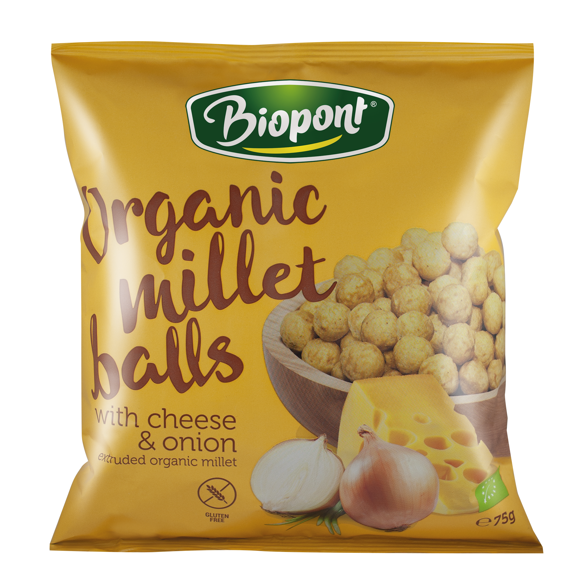 Biopont Jáhlové chrumky so syrom a cibuľou 75 g