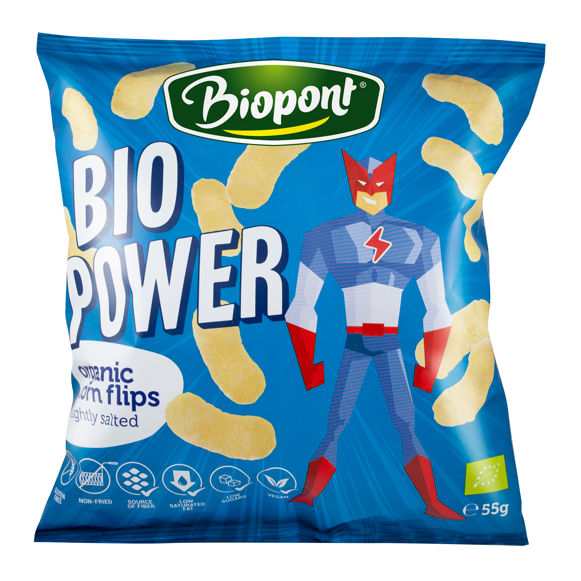Biopont bio power extrudovaná bio kukurica mierne slaná bezlepková 55 g
