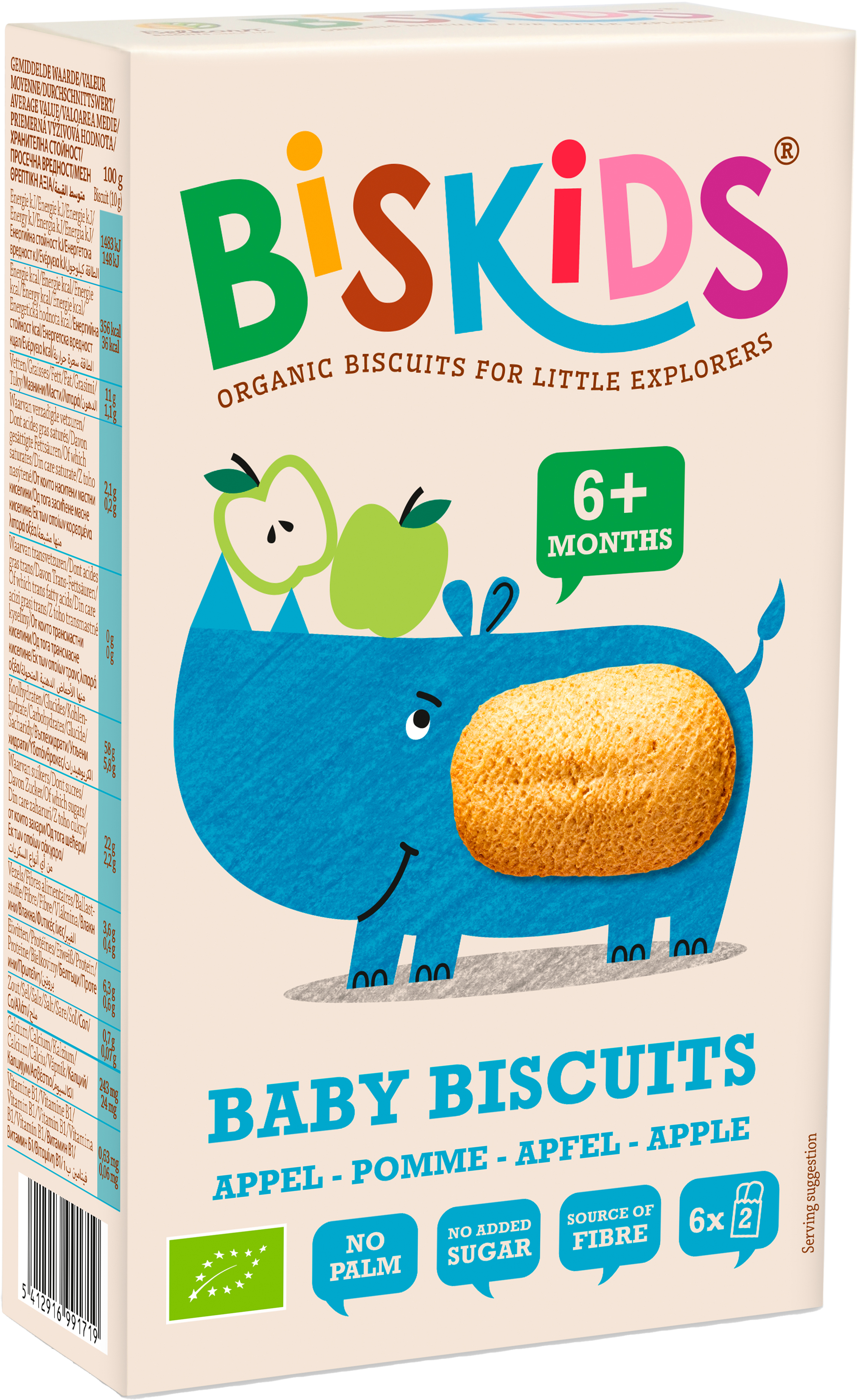 Biskids Baby Biscuits jablkový bio sušienky 120 g