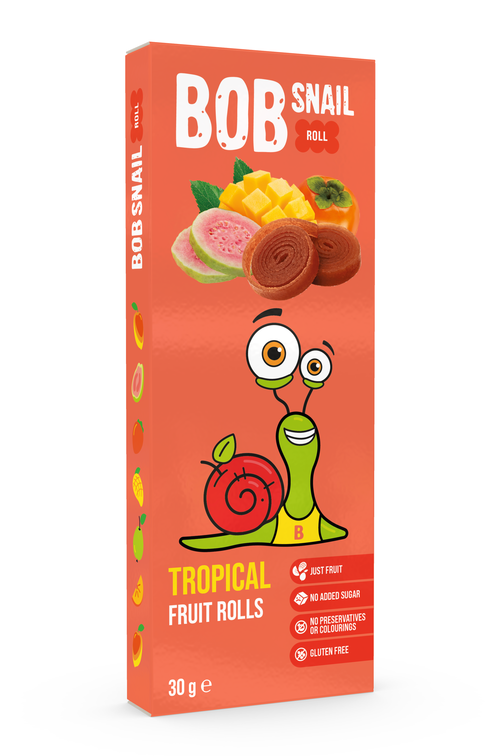 Bob Snail ovocná rolka tropické ovocie (mango, khaki, guava) 30 g