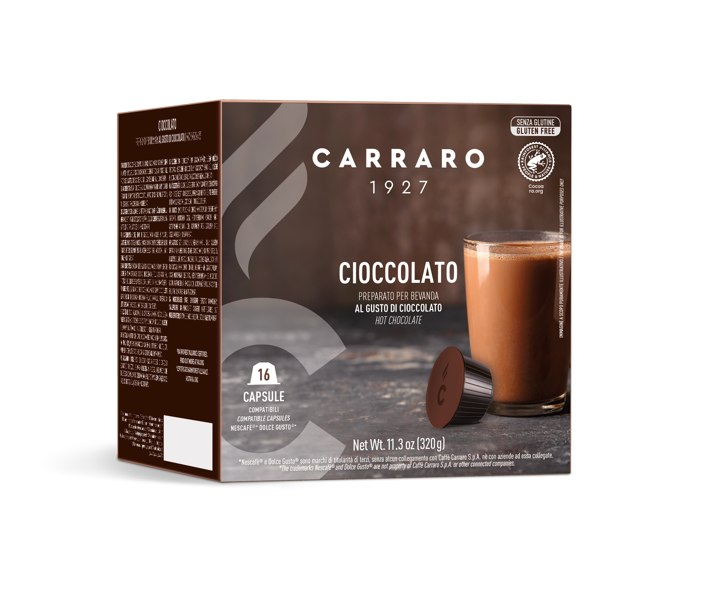 Kávová kapsula Carraro Cioccolato kompatibilná s Dolce Gusto 16 ks