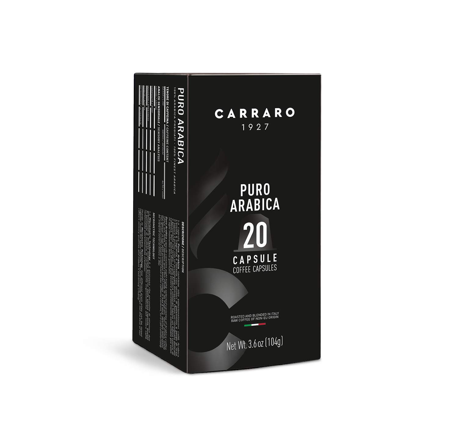 Carraro puro arabica prémiová kávová kapsula kompatibilná s Nespresso 20 ks