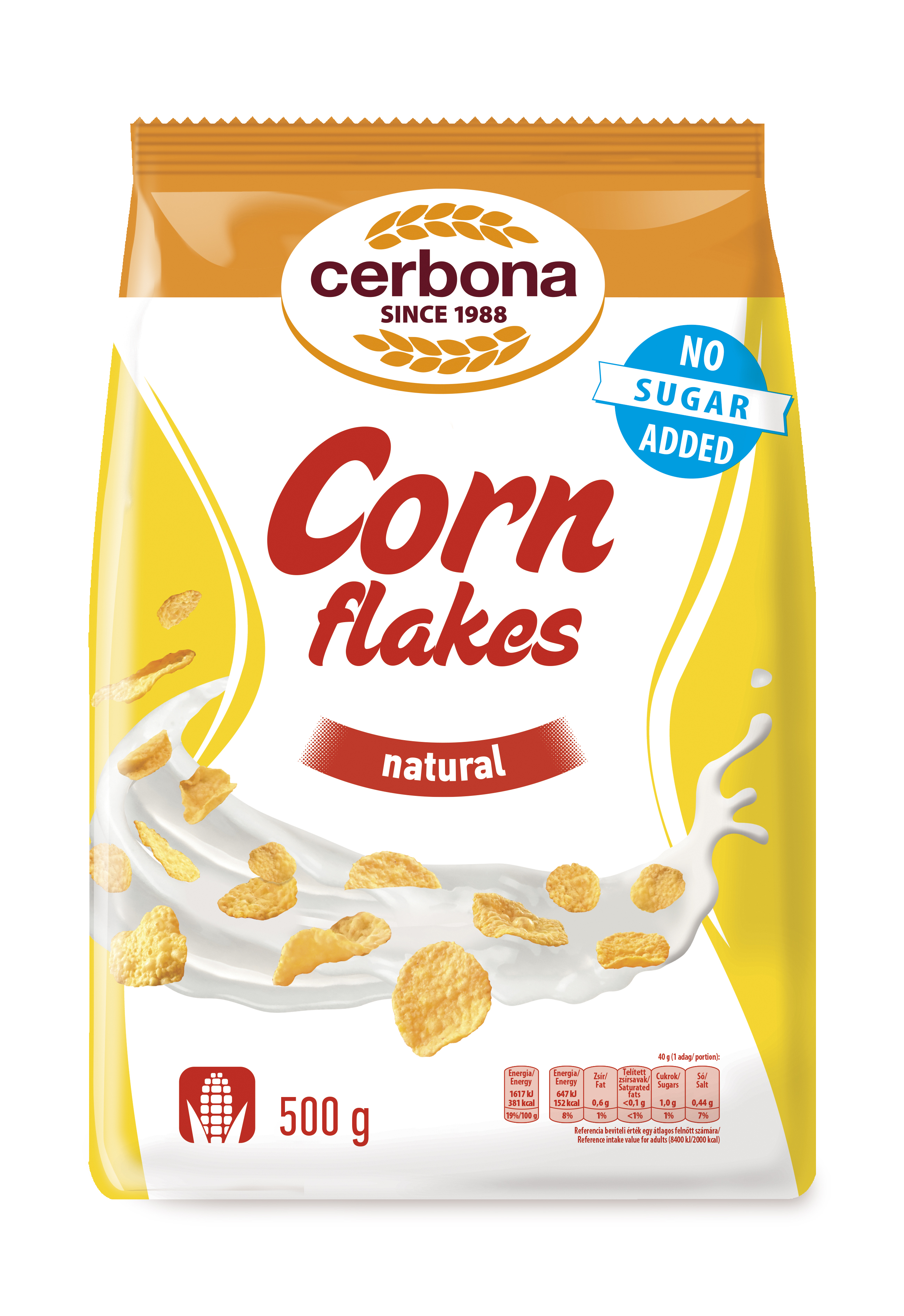 Cerbona fit raňajková kukuričná polystyrénová s pšeničnými vlákninami 500 g
