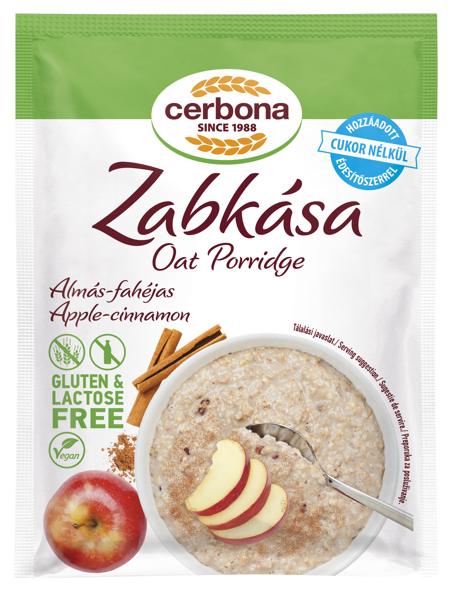 Cerbona bezlepková ovsená kaša jablko-škorica 50 g