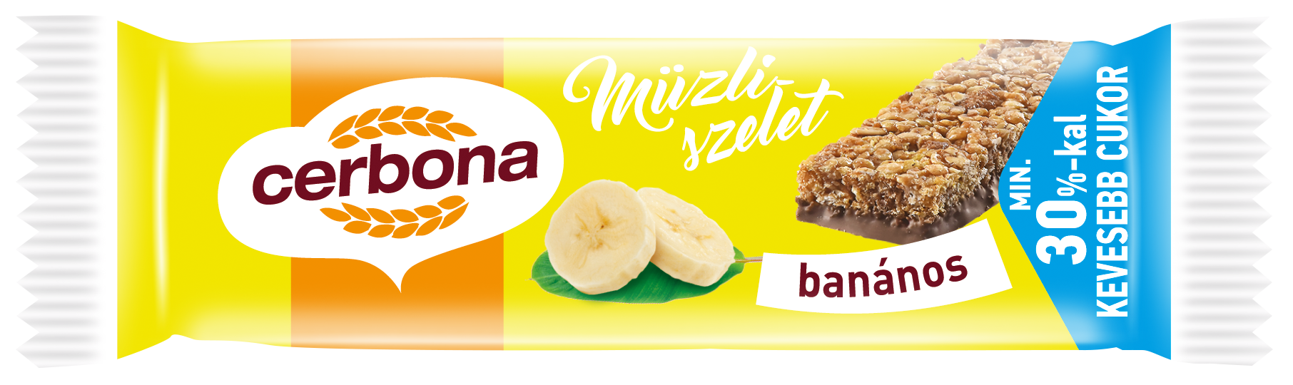 Cerbona müsli tyčinka s banánovou príchuťou a kakaovou polevou 20 g