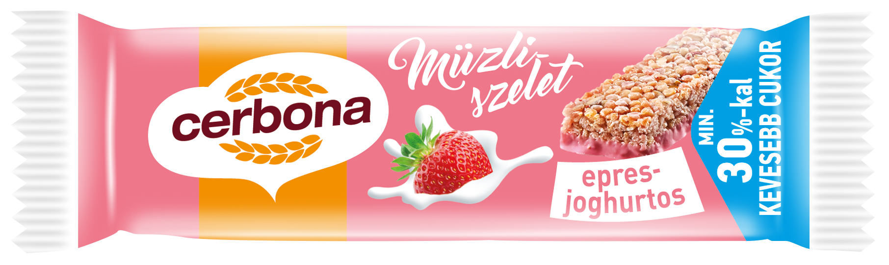 Cerbona müsli tyčinka jahodovo-jogurtová s jahodovou polevou 20 g