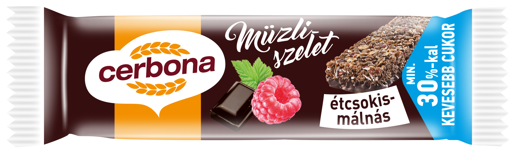 Cerbona múslityčinka s horkou čokoládou a malinami 20 g
