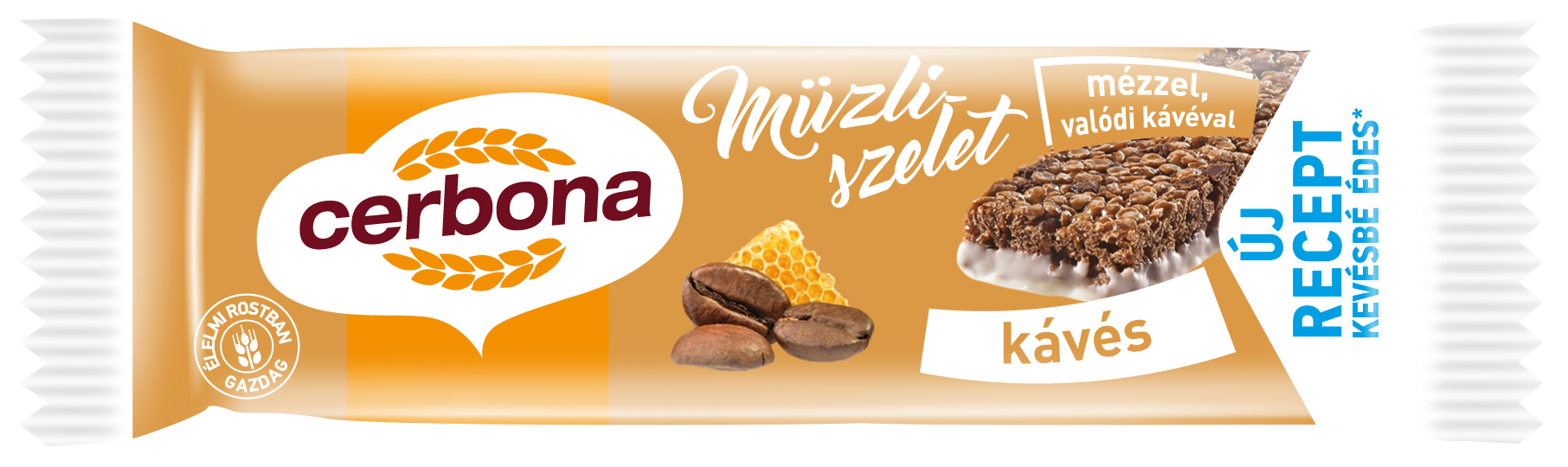 Cerbona Kávová müsli tyčinka s bielou polevou 20 g