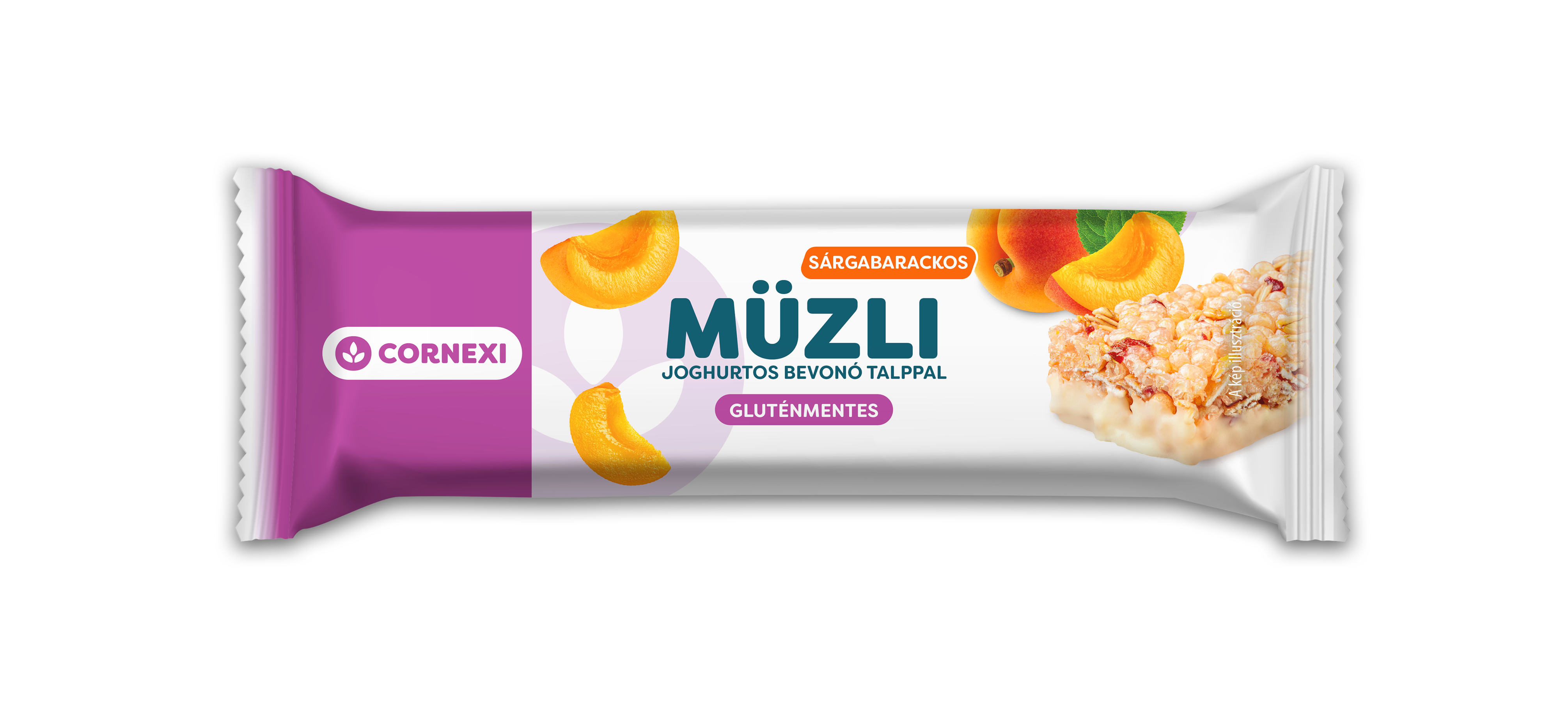 Cornexi bezlepková müsli tyčinka s príchuťou marhuľou a jogurtovou mliečnou polevou 25 g