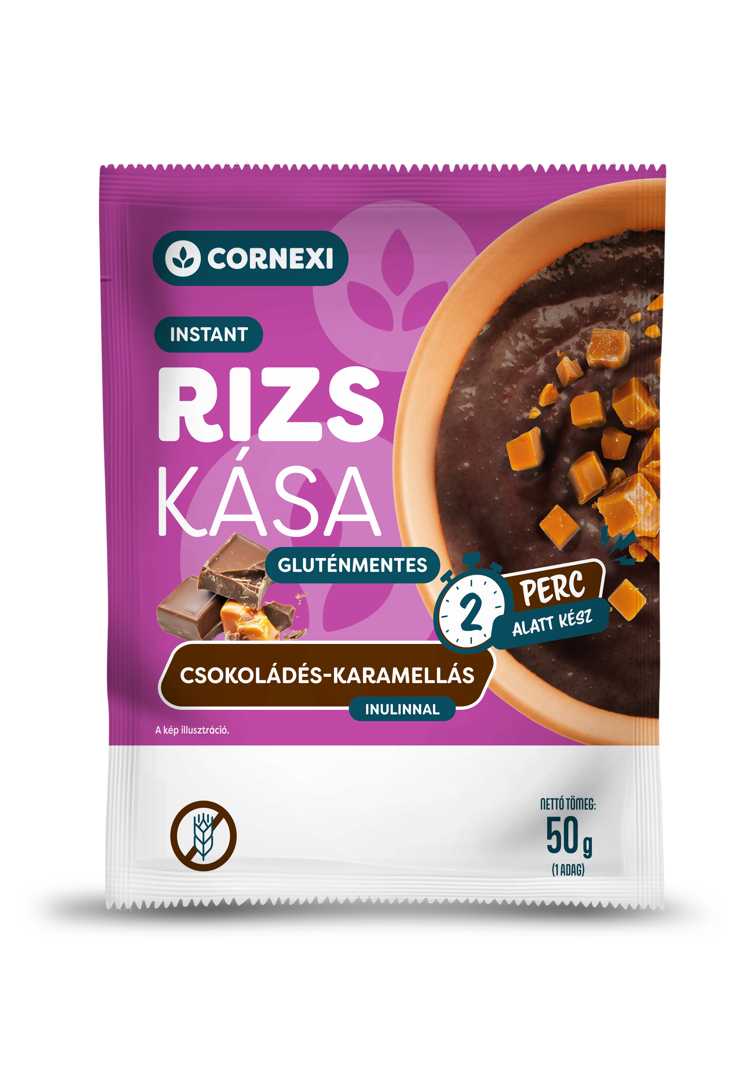 Cornexi bezlepková ryžová kaša s príchuťou čokolády a karamelu 50 g