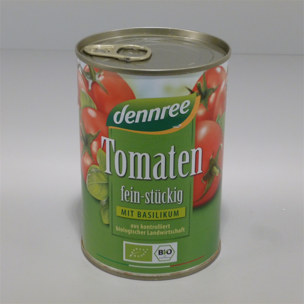 Dennree bio paradajkové kocky bazalkové 400 g