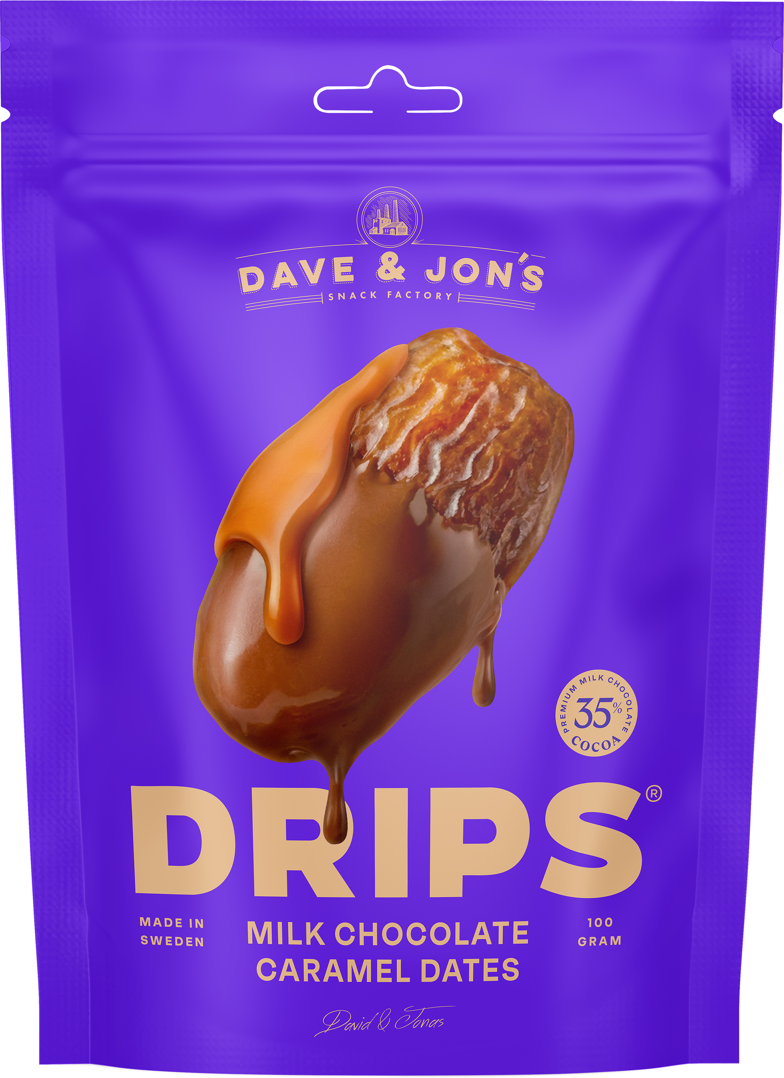 Dave &amp; Jon`s datle v mliečnej čokoláde s karamelom 100 g