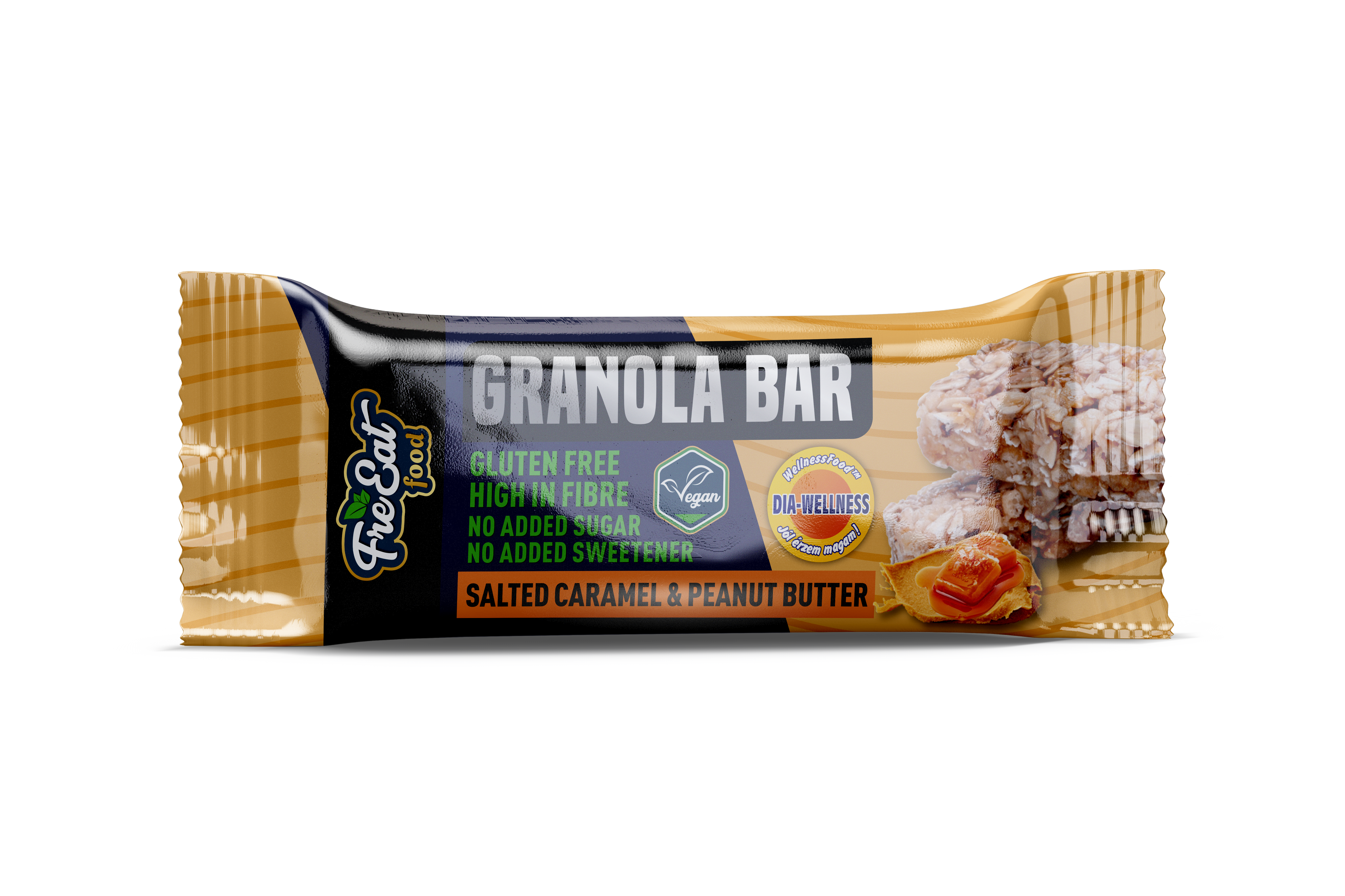 Dia-wellness freeat food granola bar so slanou karamelovou chuťou 50 g