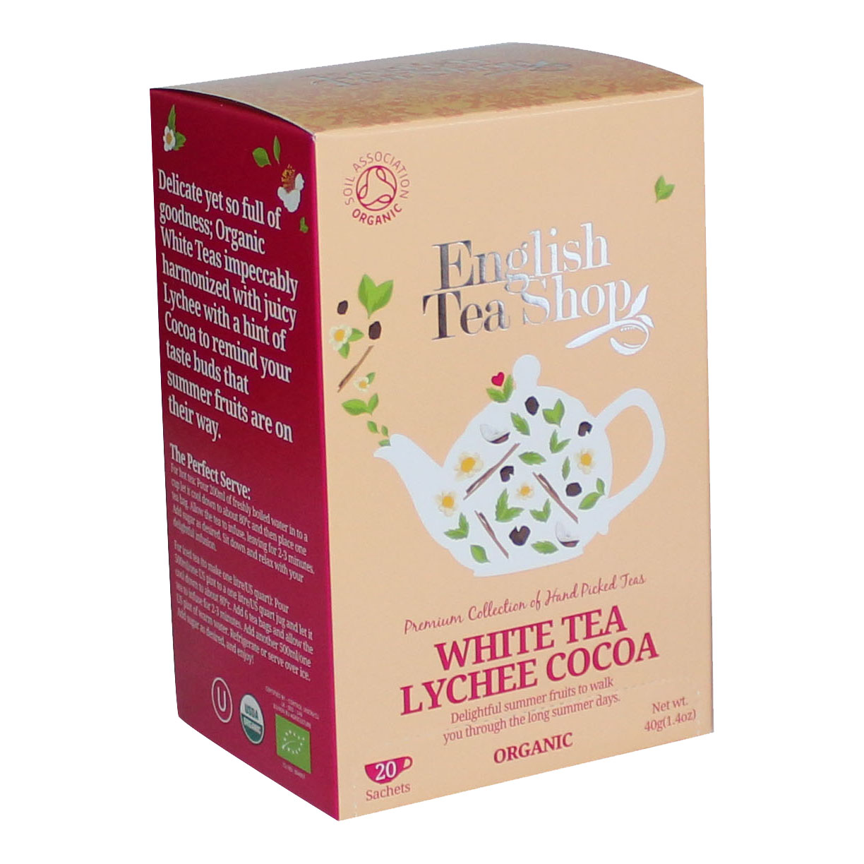 English Tea Shop bio biely čaj s príchuťou liči a kakaa 40 g