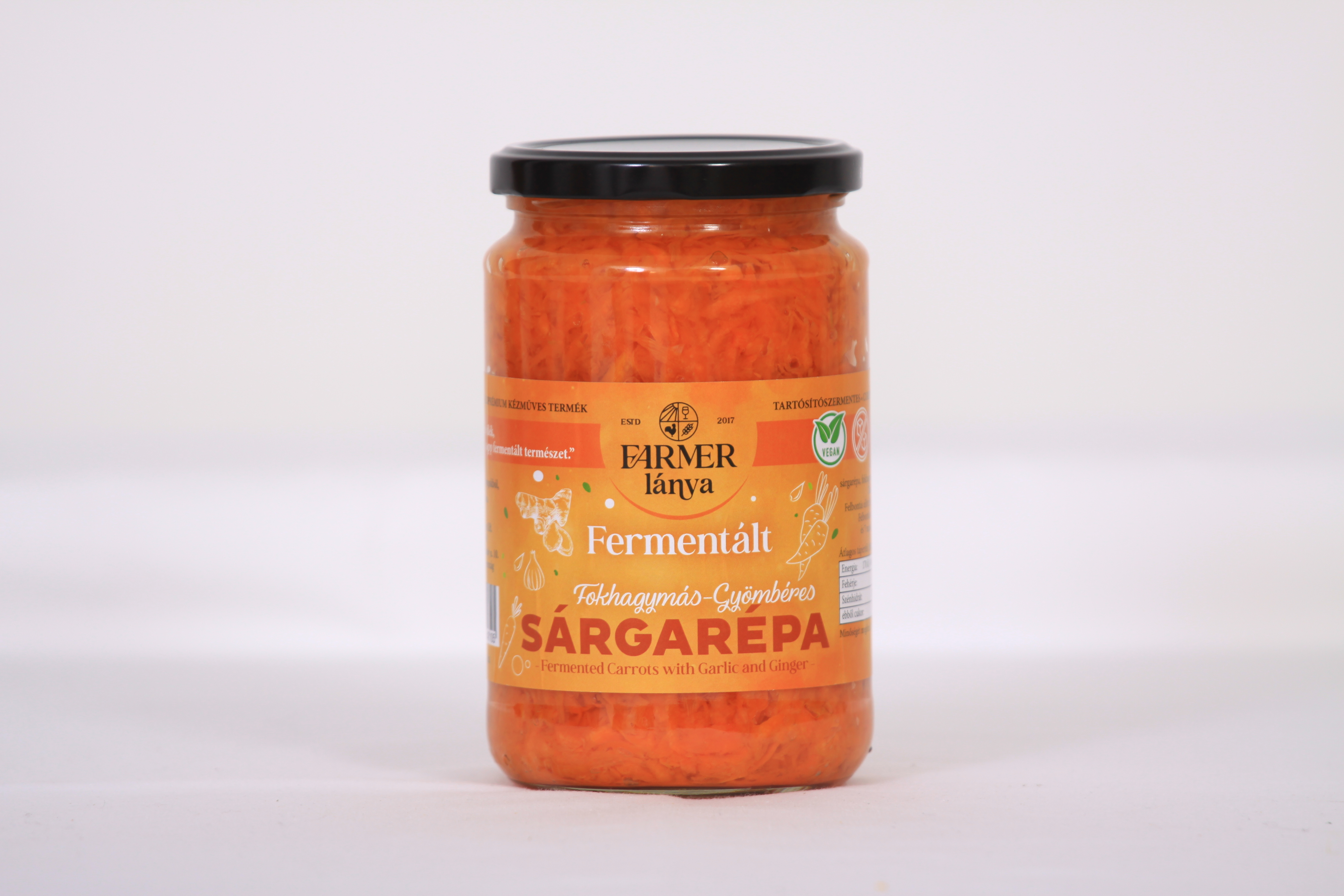 Farmer Lánya fermentovaná cesnakovo-zázvorová mrkva 720 ml