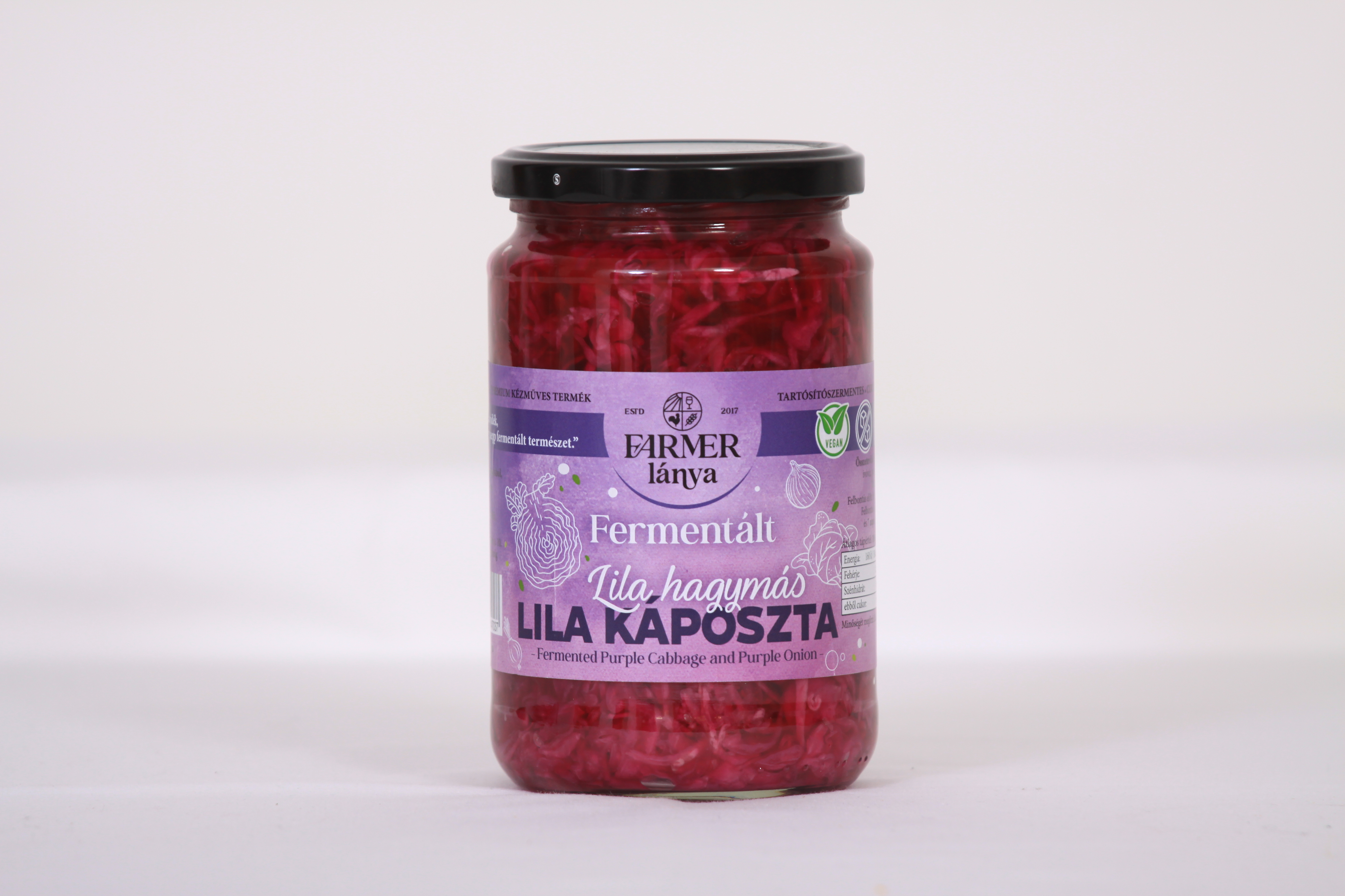 Farmer Lánya fermentovaná červená kapusta s červenou cibuľou 720 ml