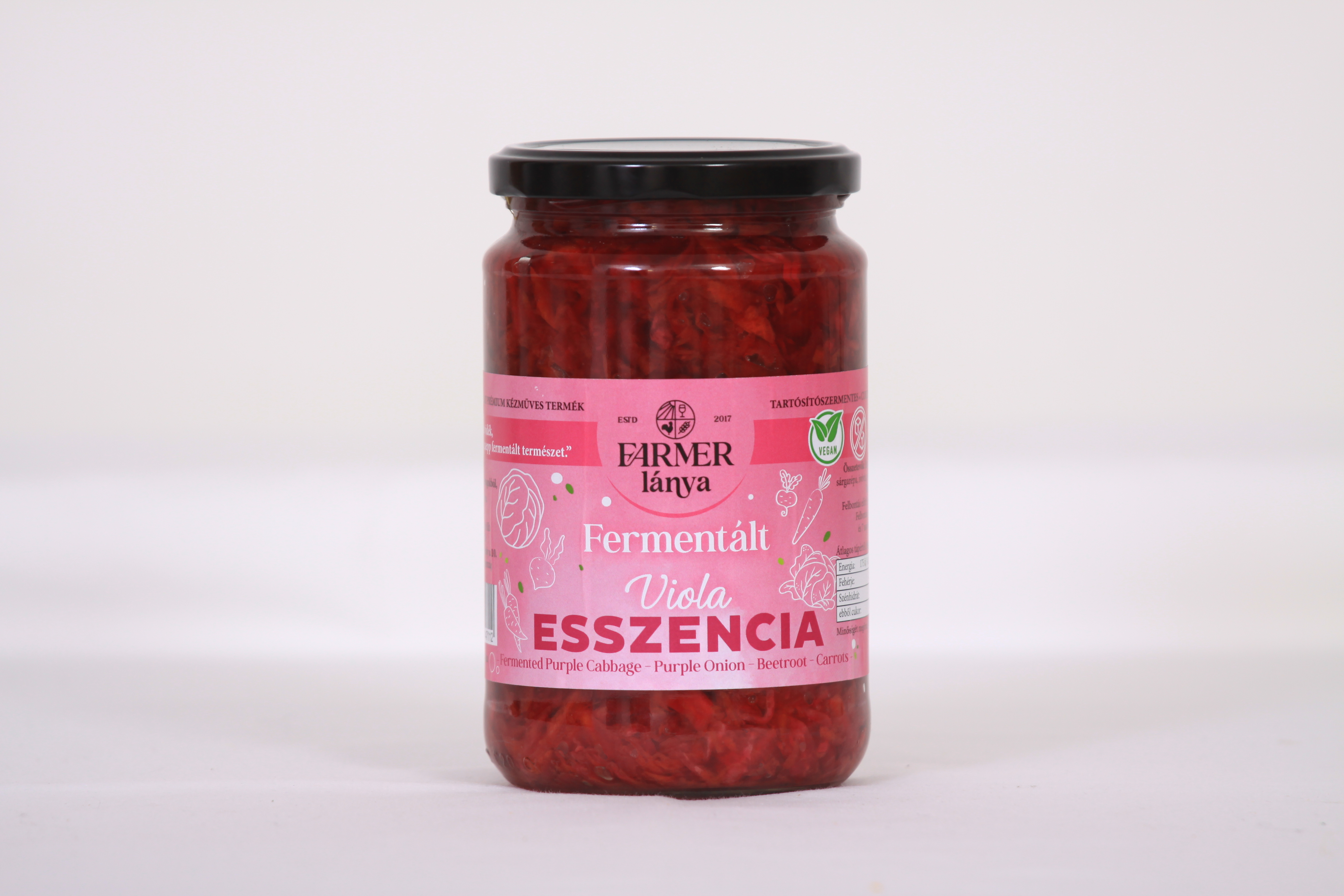 Farmer Lánya fermentovaná viola esencia (červená kapusta, cvikla, mrkva, červená cibuľa) 720 ml