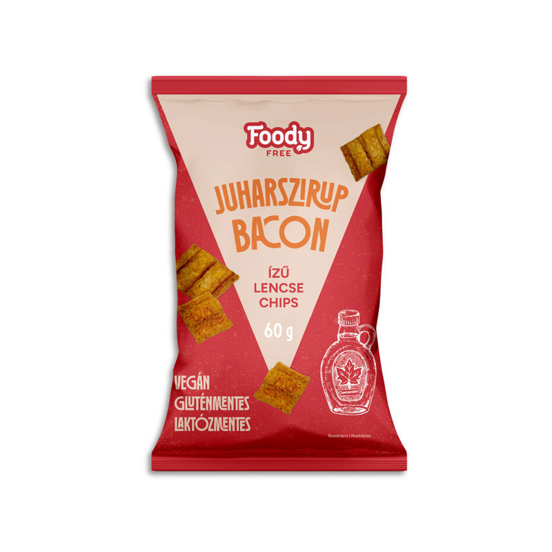 Foody Free bezlepkové hummus chips s príchuťou javorového sirupu a slaniny 60 g