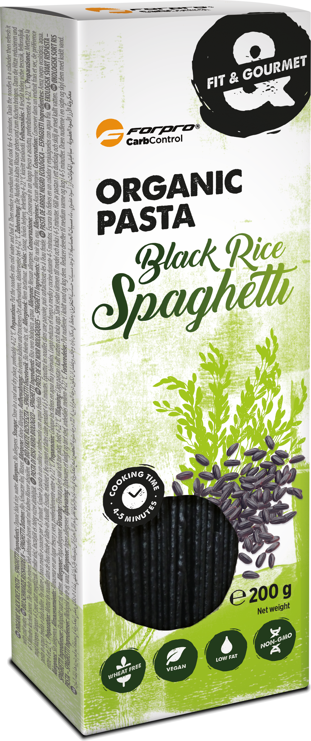 Forpro bio čierna ryža cestoviny spaghetti 200 g