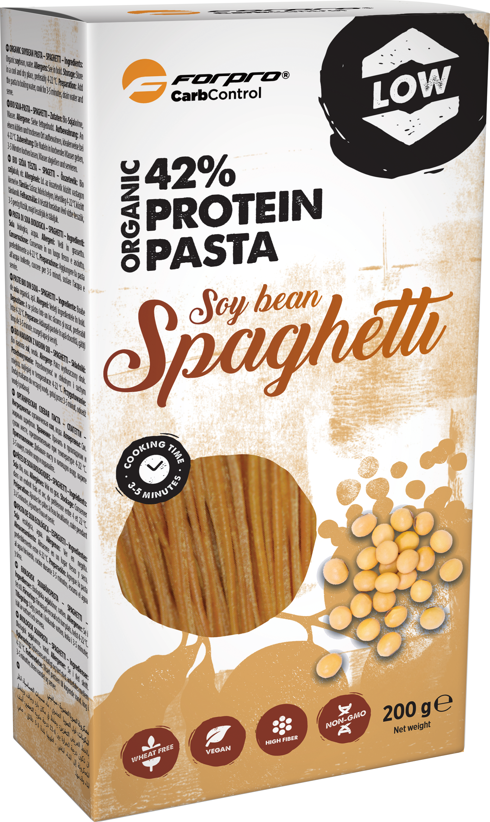 Forpro bio sójová bôb balené proteínová cestovina spaghetti 200 g