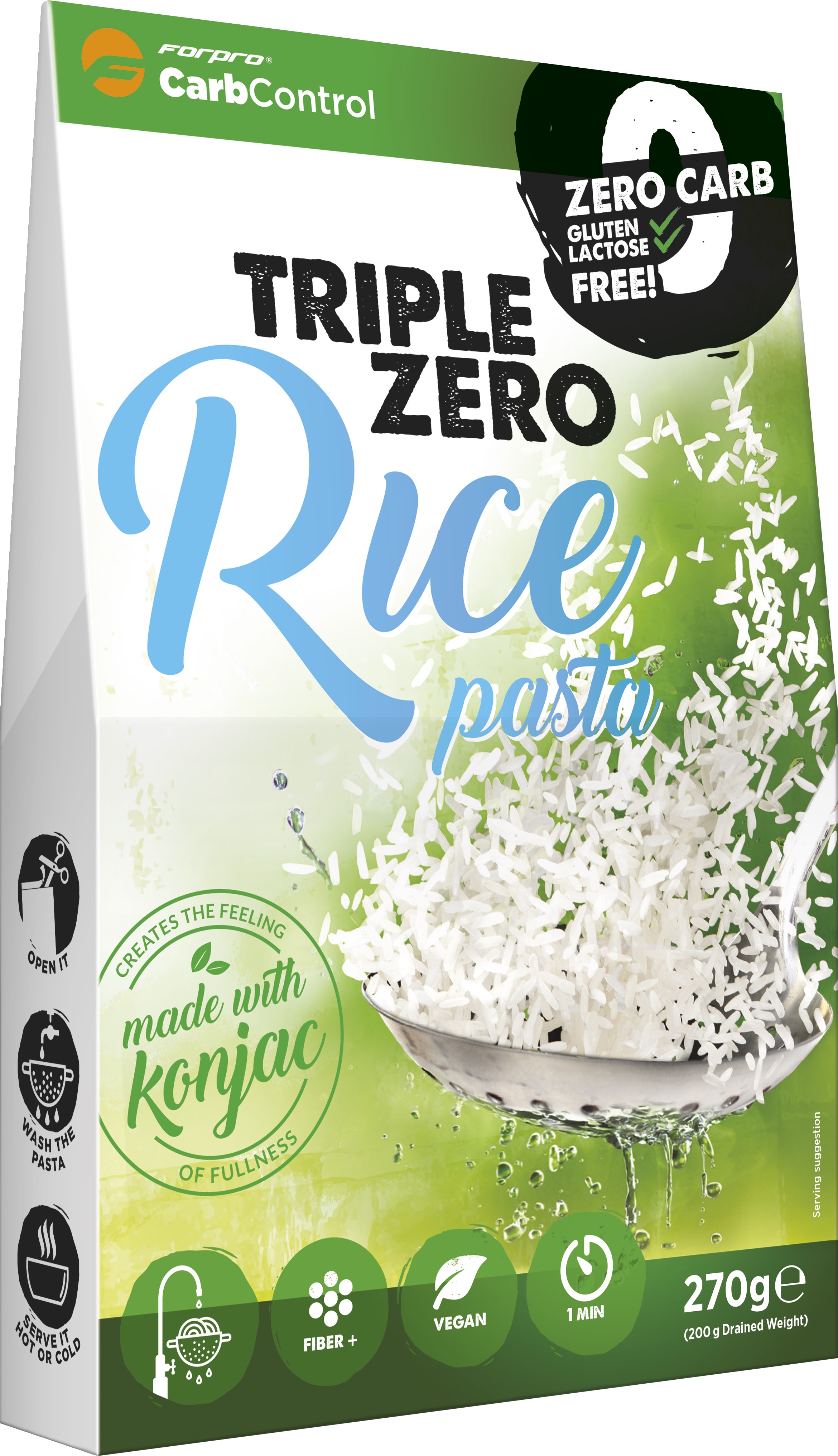 Forpro cestoviny s nulovým obsahom kalórií - ryža, bez cukru/tuku/laktózy/lepku/sóje 270 g