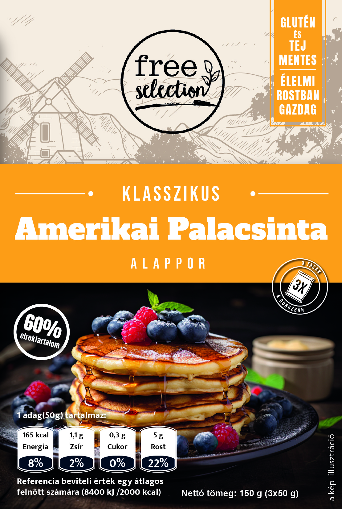 Free výber klasický americký palacinkový mix 3x50g 150 g
