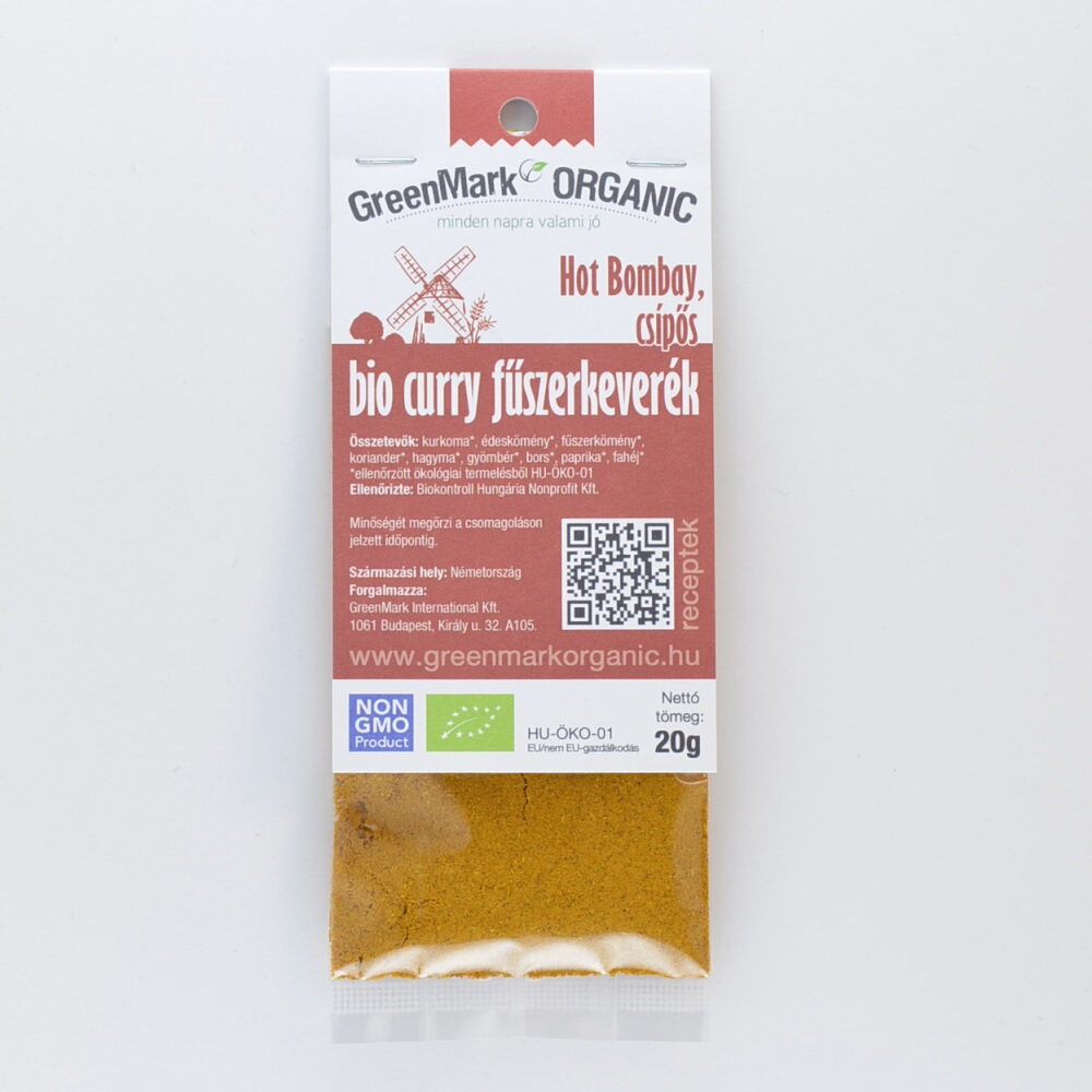 GreenMark Organic Pálivé bio kari korenie Hot Bombay 20 g