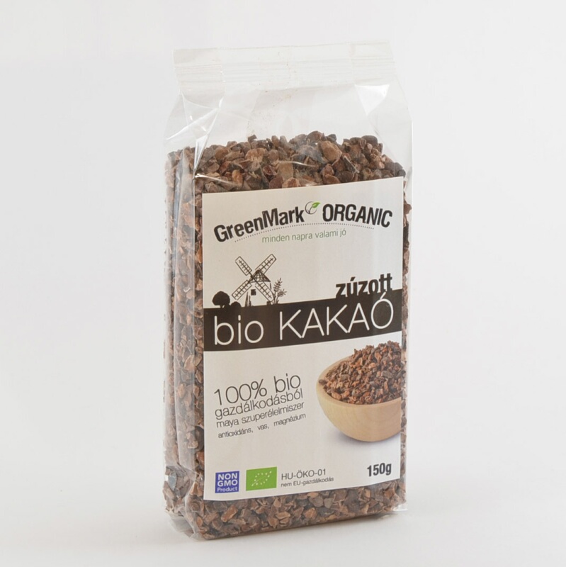 Greenmark bio kakaové bôby pražené drvené 150 g