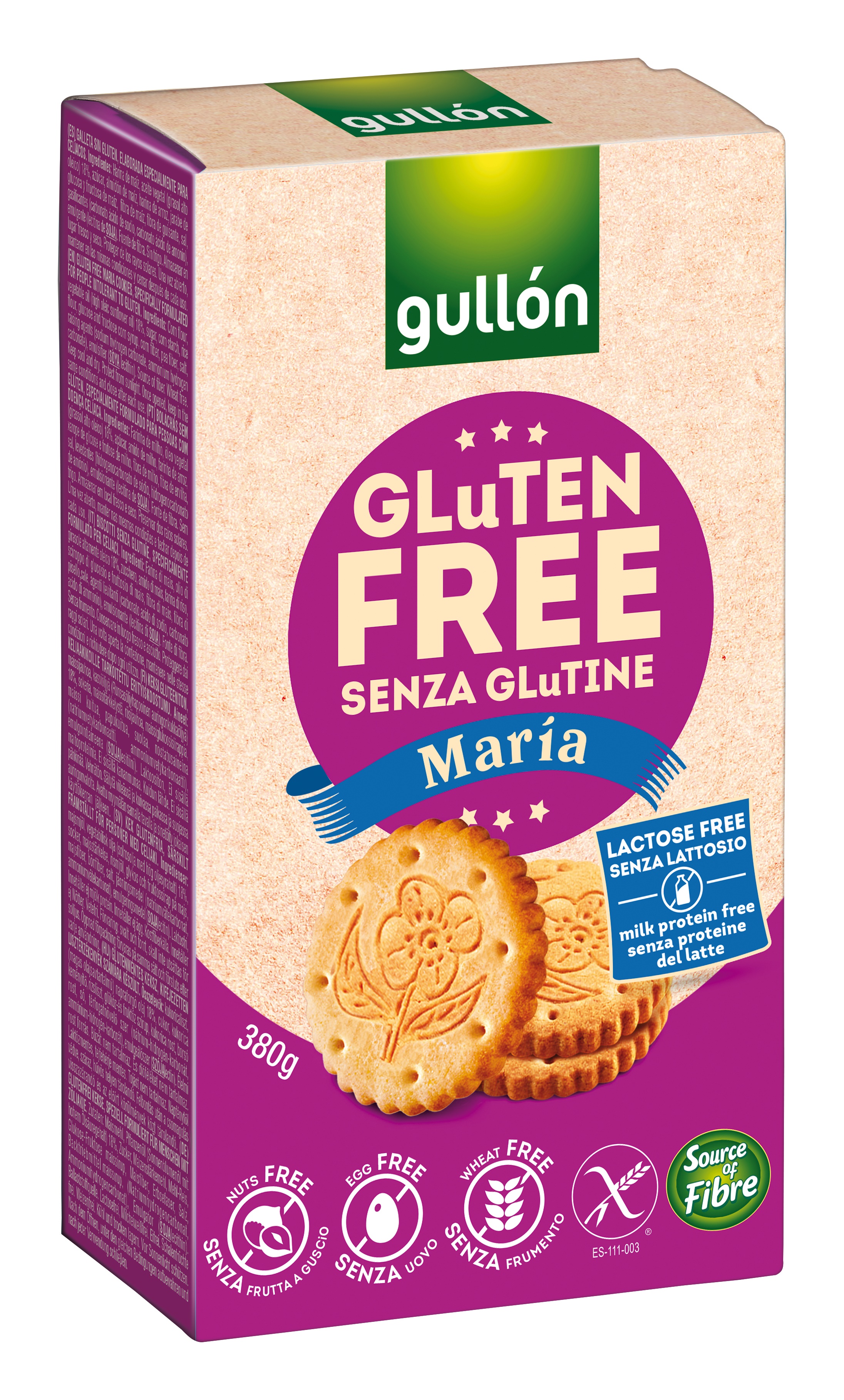 Gullón bez gluténu a laktózy sušienky 400 g