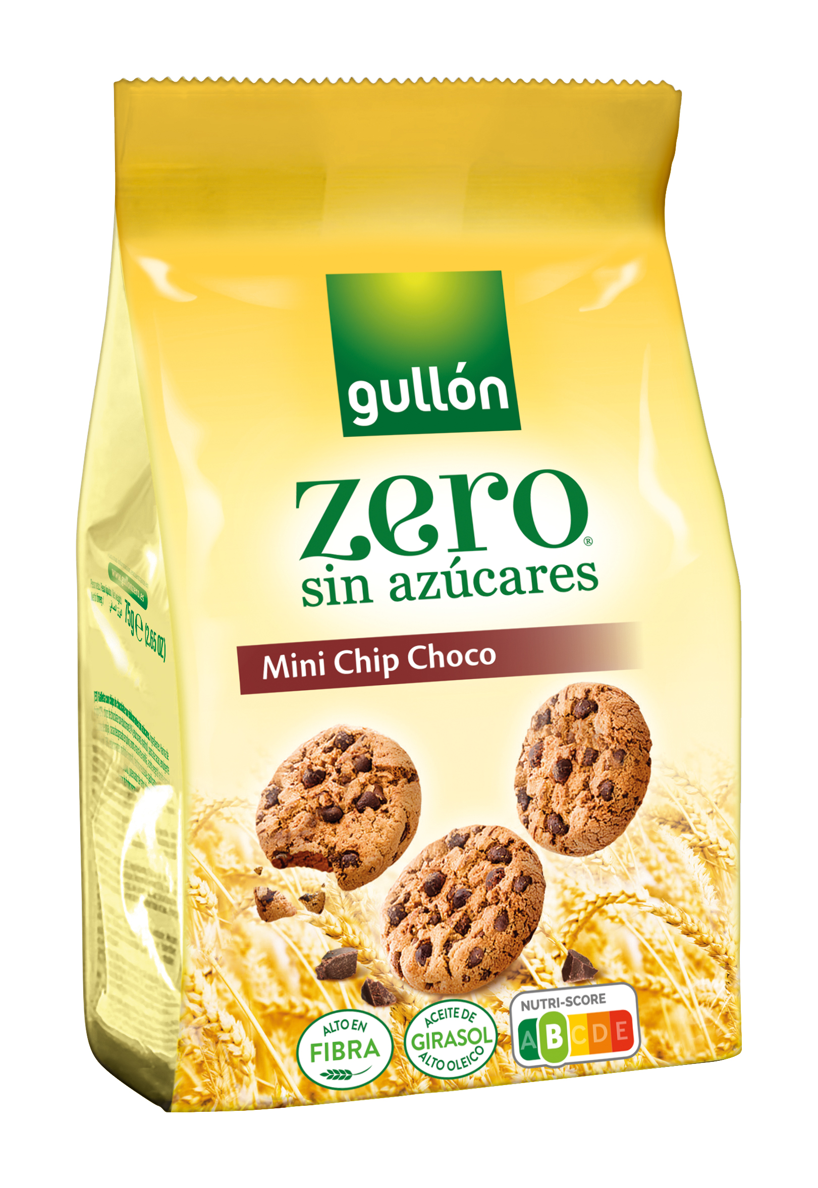 Gullón mini chip choco zero sušienky s čokoládovými kúskami, so sladidlom 75 g