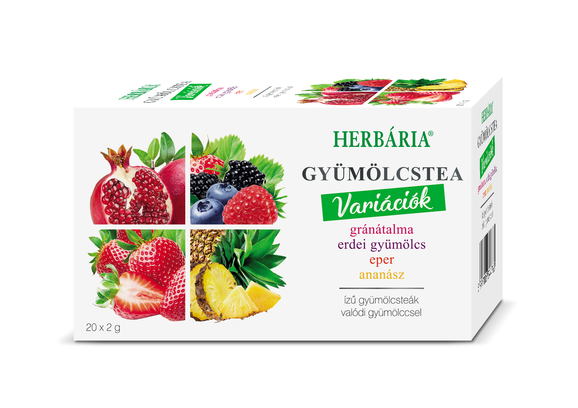 Herbária Ovocný čajový mix Granátové jablko, Lesné ovocie, Jahoda, Ananás 40 g