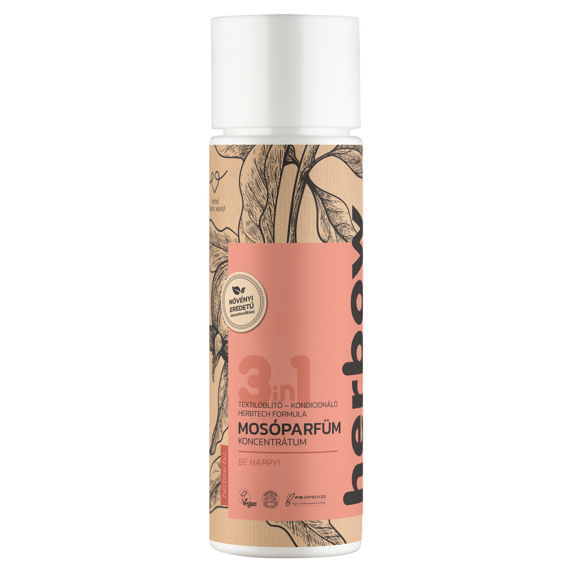 Herbow 3in1 prací parfum, aviváž a kondicionér koncentrát buď šťastný! 200 ml