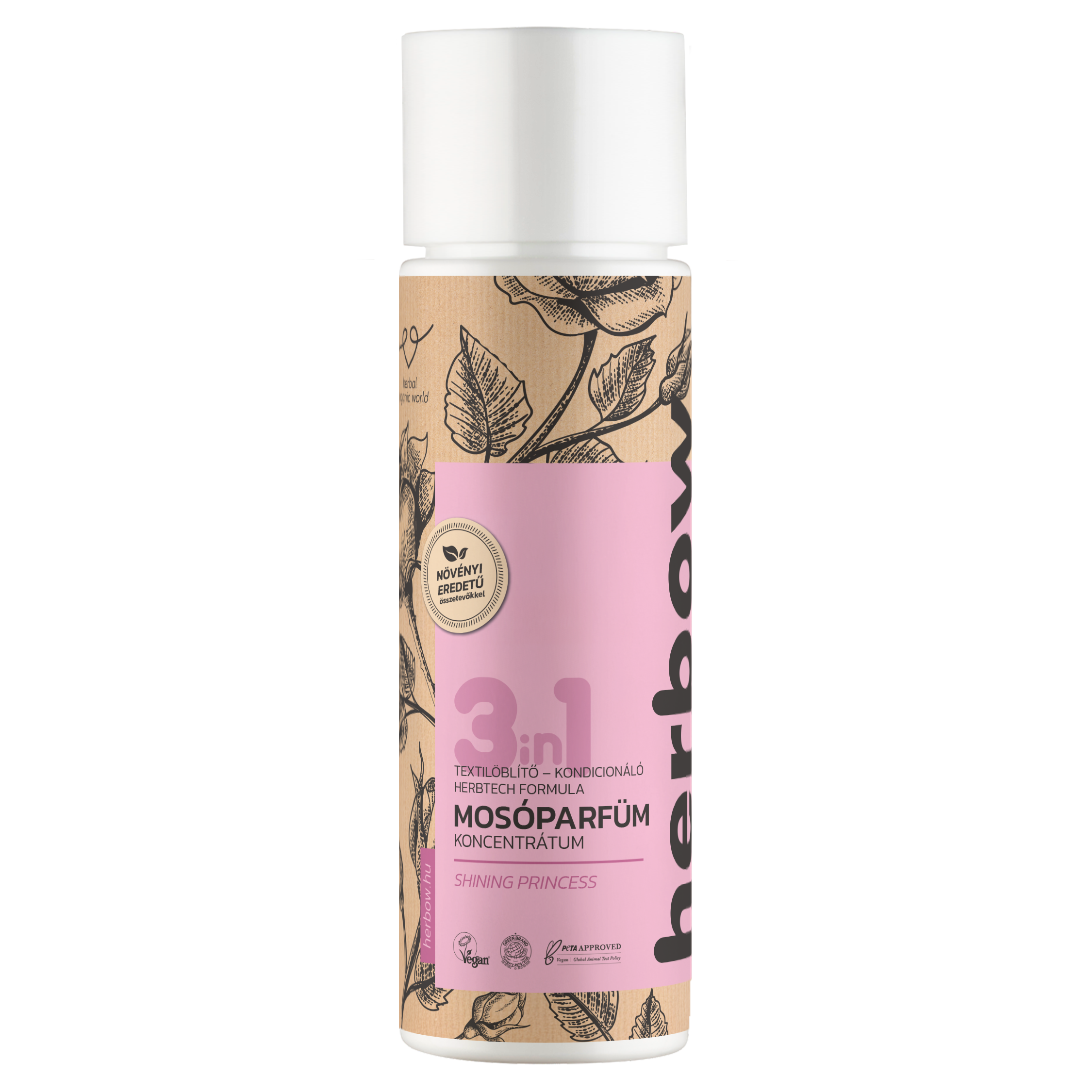 Herbow 3in1 prací parfum, aviváž a kondicionér koncentrát žiarivá princezná 200 ml