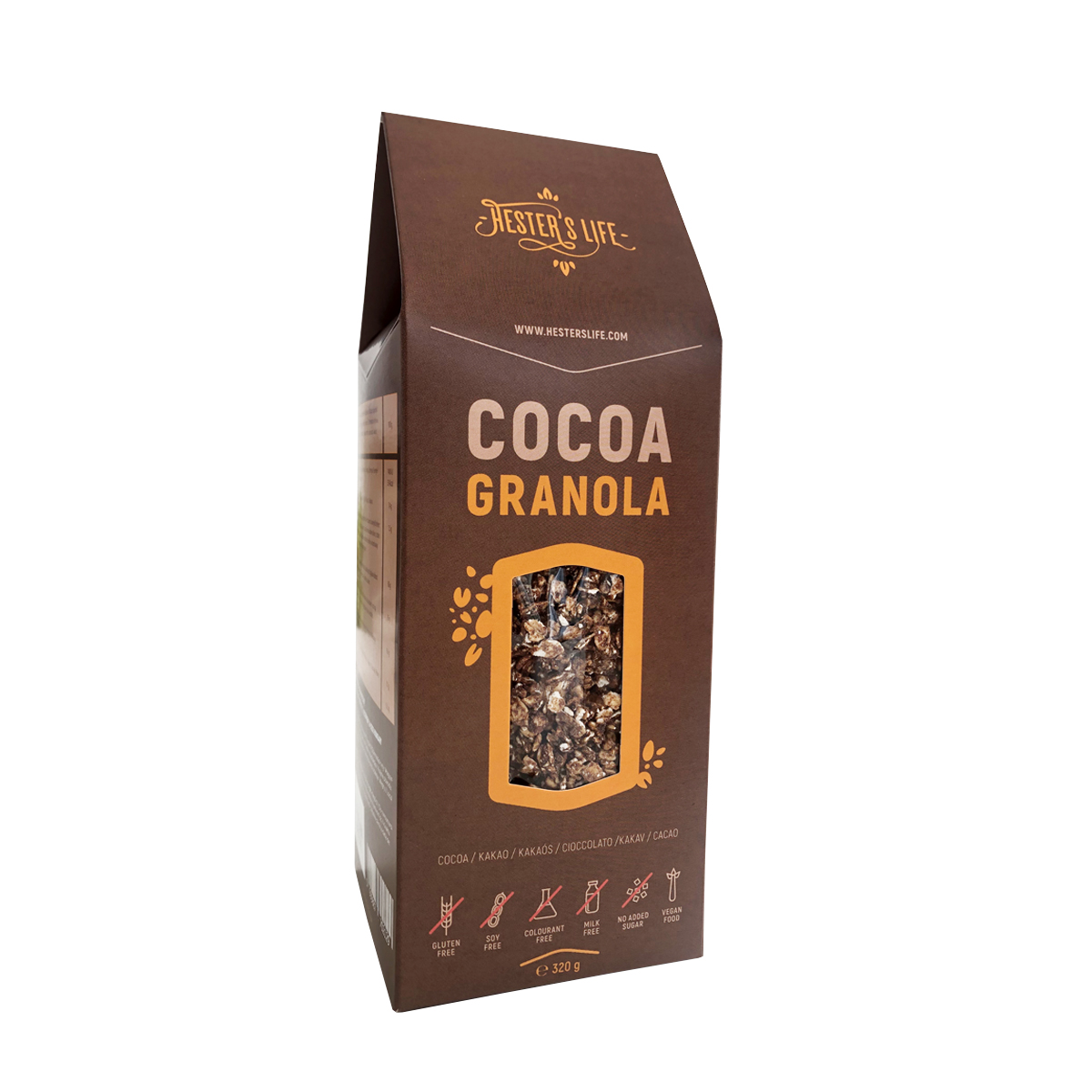 Hesters life Kakaová granola 320 g