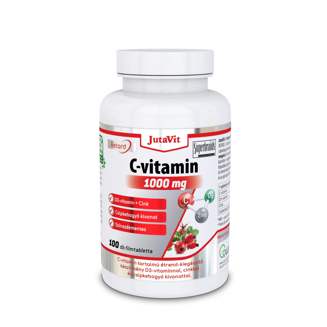 JutaVit C vitamín 1000 mg + Zinok + D3 retardované filmové tablety 100 ks