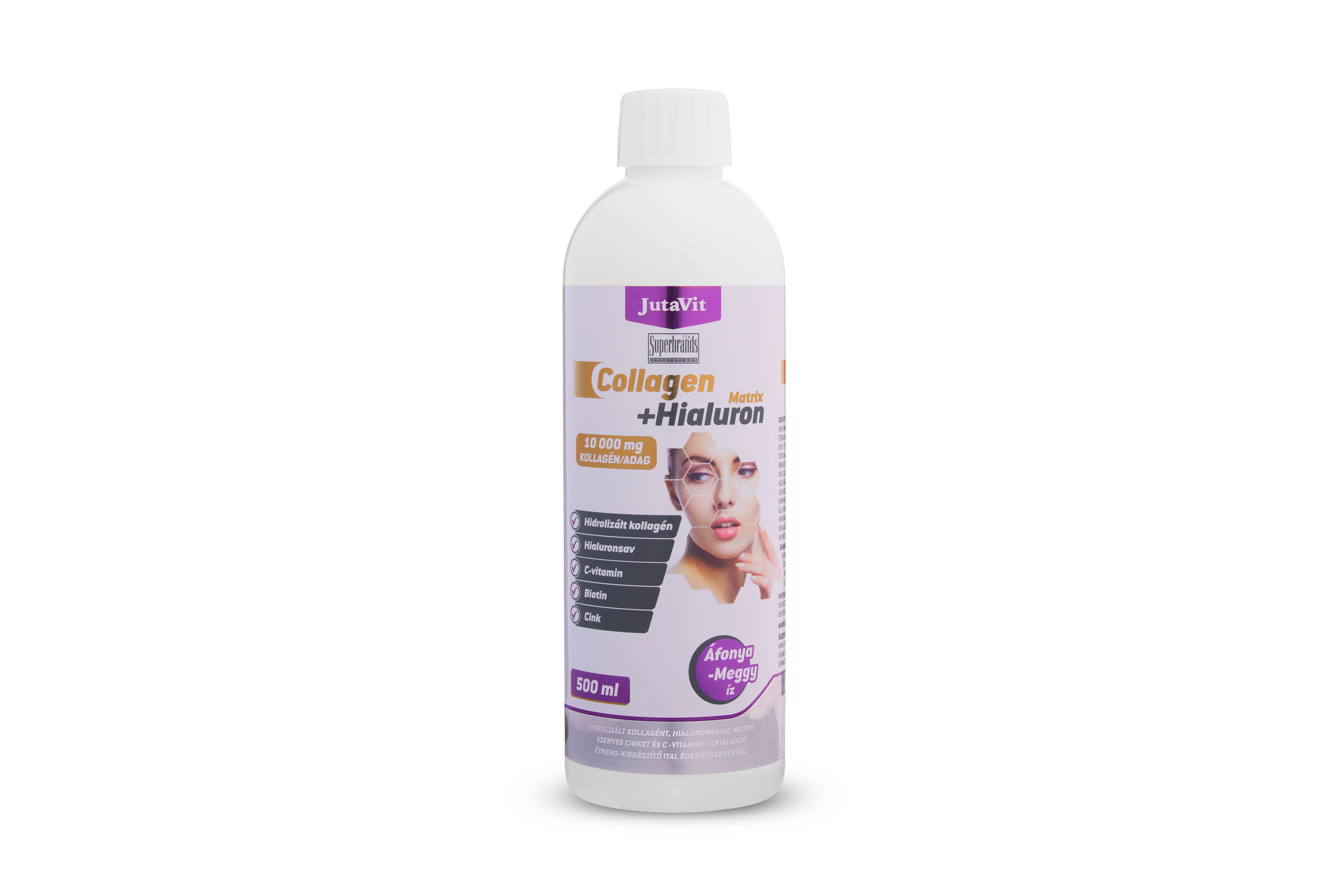 Jutavit collagen+hyaluron matrix čučoriedka-višňa 500 ml