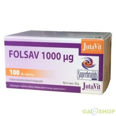 Jutavit kyselina listová 1000 µg 100 tabliet