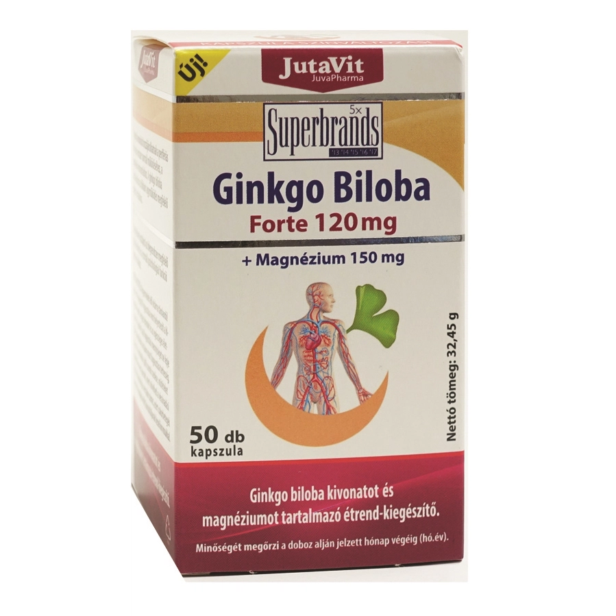 JutaVit Ginkgo Biloba Forte 120 mg + 150 mg horčíka 50 tabliet