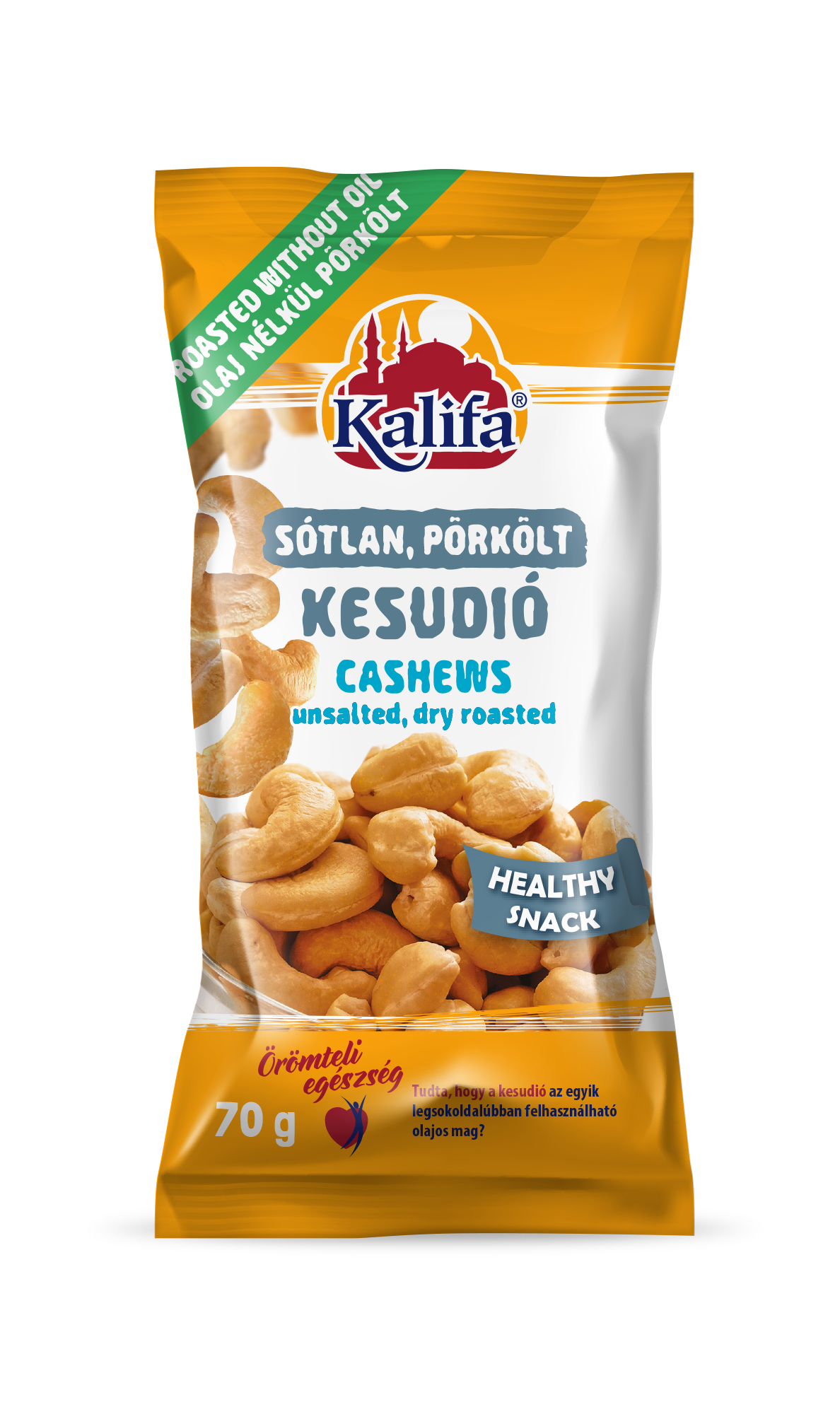 Kalifa nesolené pražené kešu orechy 70 g