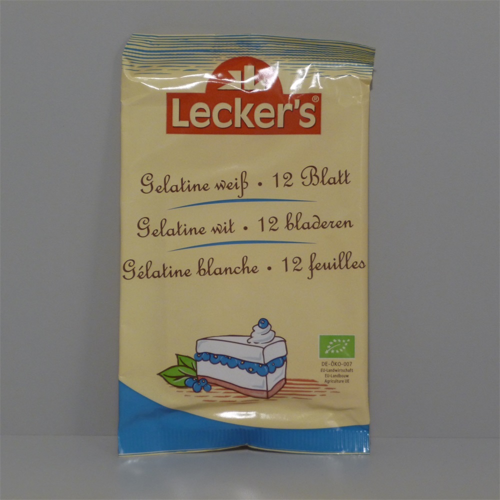 Leckers bio plátková želatína živočíšneho pôvodu 12 ks